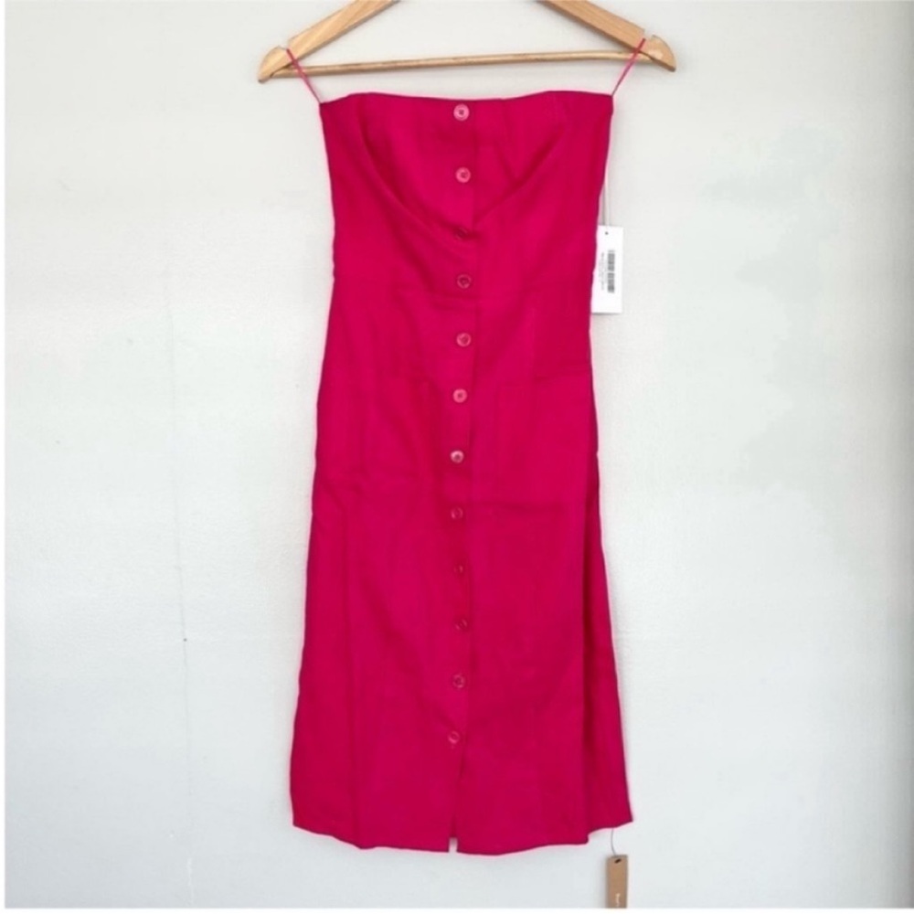 Reformation Prescott Linen Dress Size 0 NEW - Picture 2 of 6